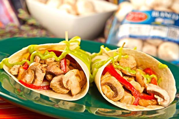 receta Fajitas de pollo con champiñones setas de cuivá 