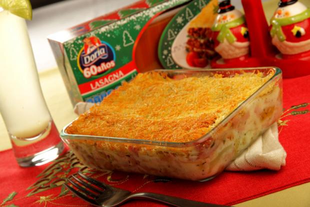 receta Lasagna doria navidad con pernil de cerdo zenú