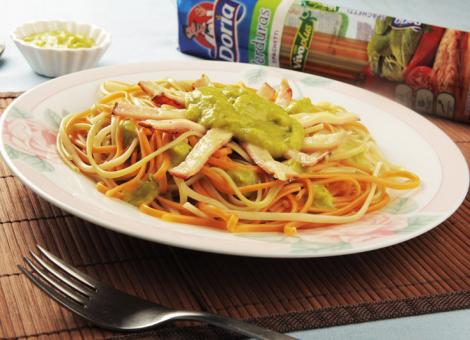 Spaghetti verduras doria con lomo pietrán zenú y...